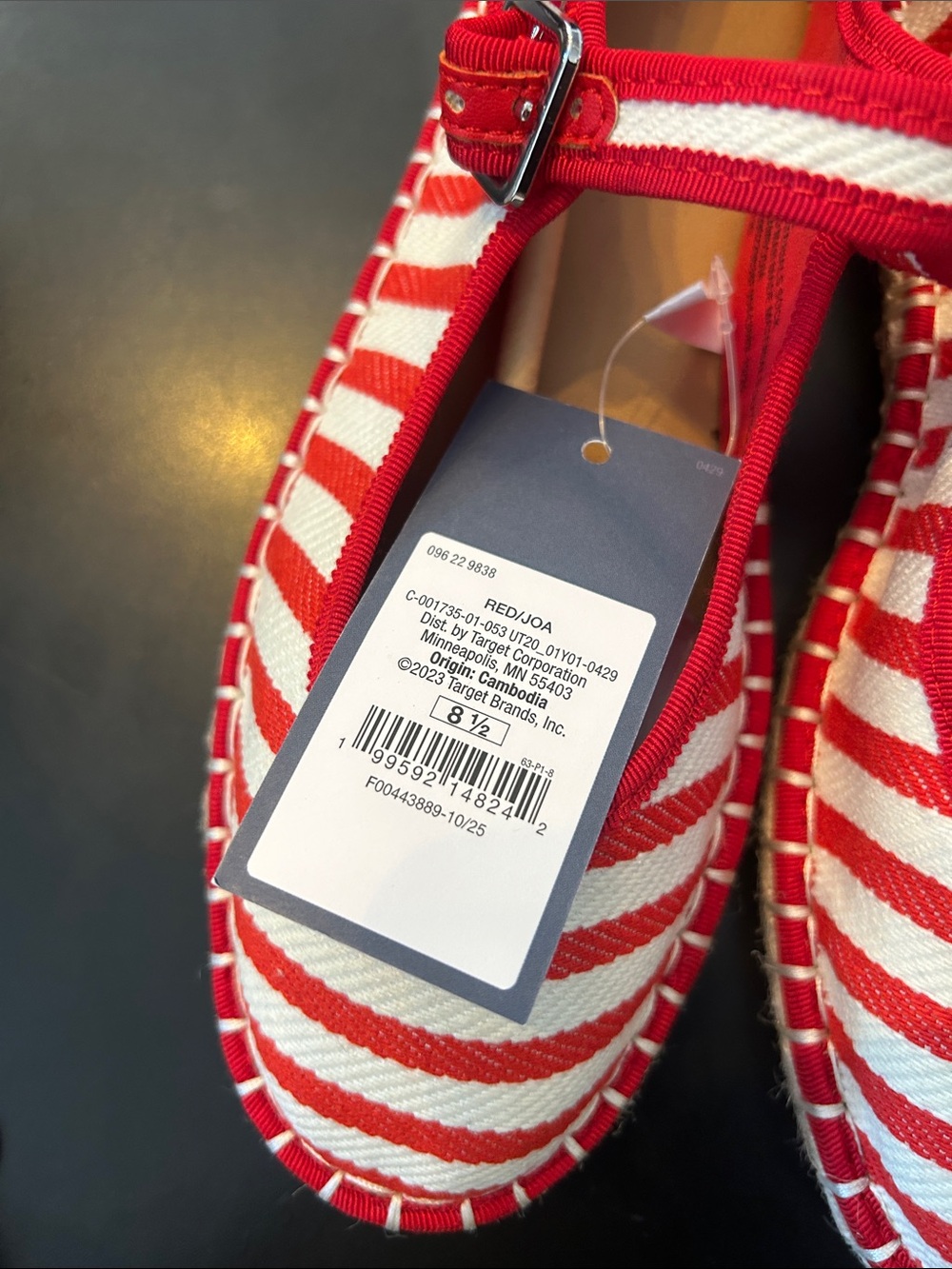 Target Red and White Striped Mary Jane Shoes - Picture 2 of 6
